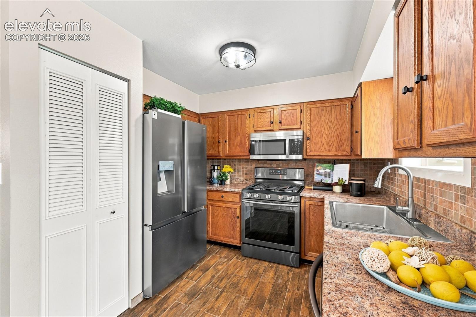 View with pantry dors in view