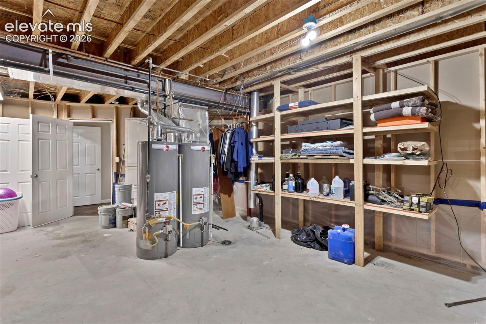 Storage area in basement