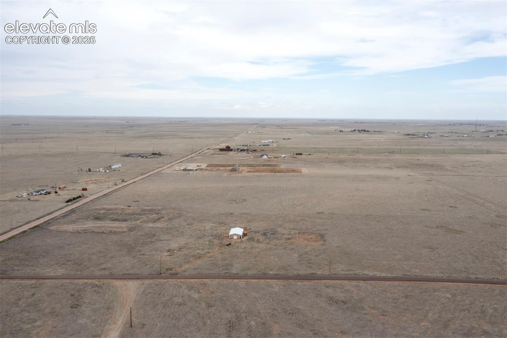 Aerial view with a rural view