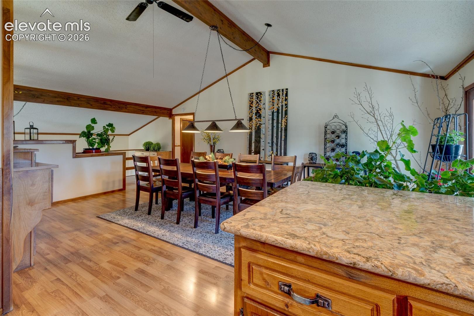 View of hearth room from kitchen