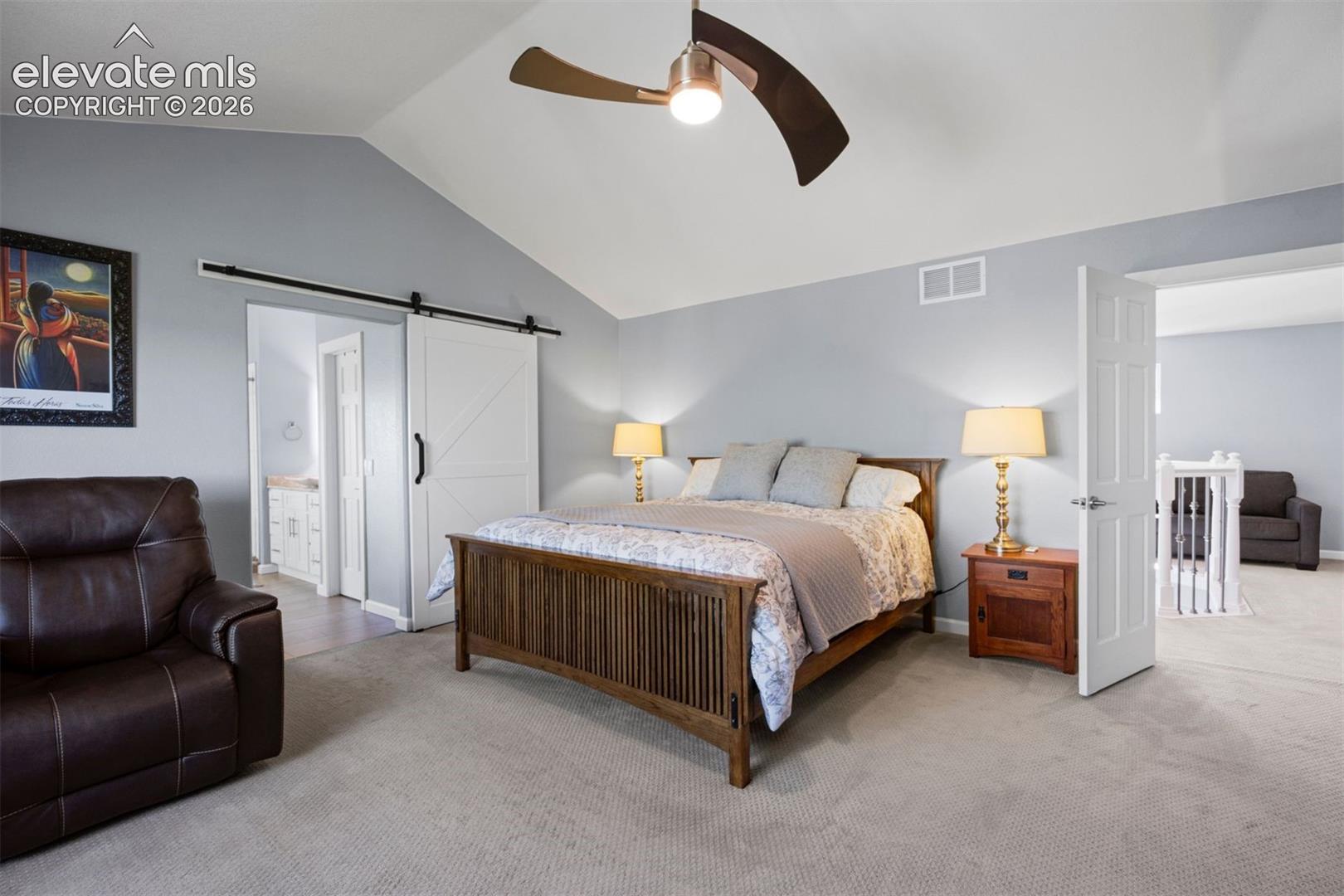Large primary with ensuite bathroom. Views of the famous Castle Rock. 