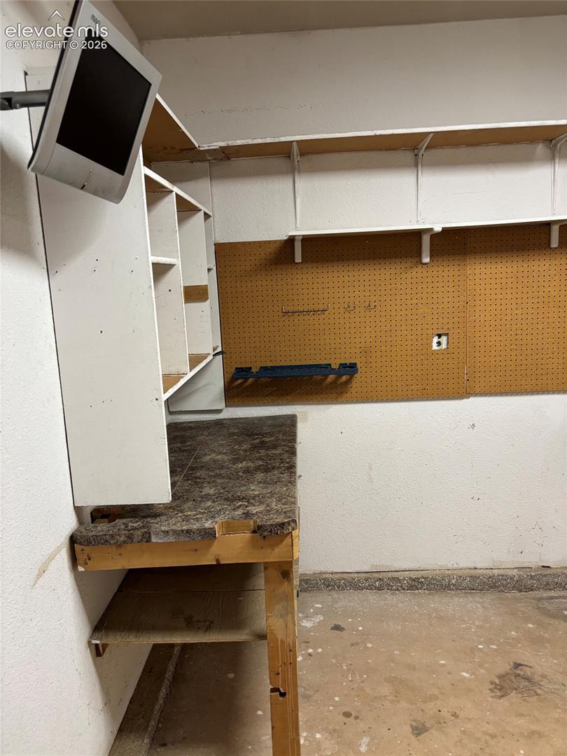 1 car garage with built in storage and garage door opener
