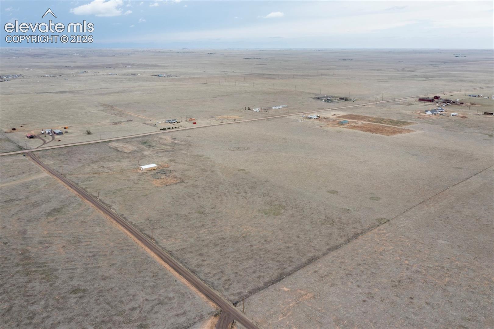 Aerial view with a rural view