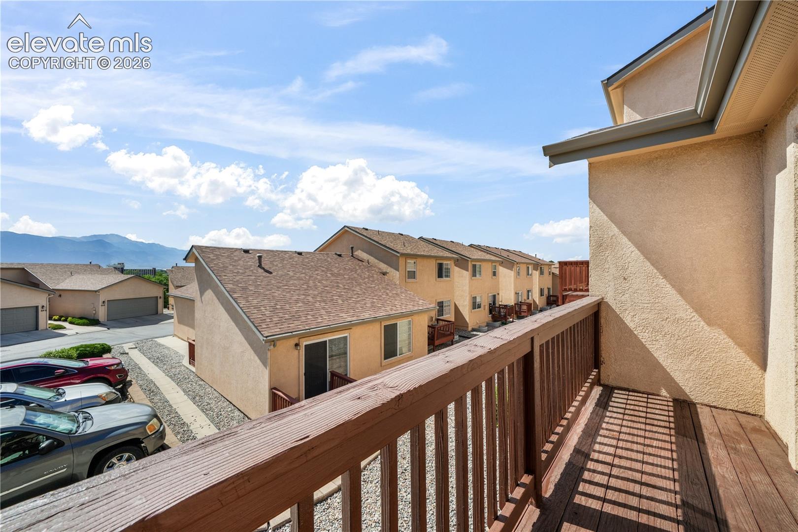 Balcony access and mountain views