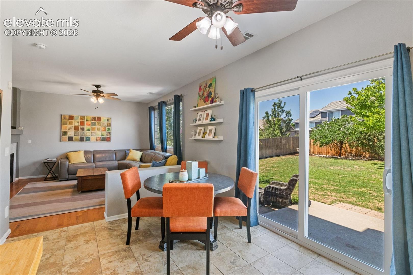 Dining area & large walkout door.