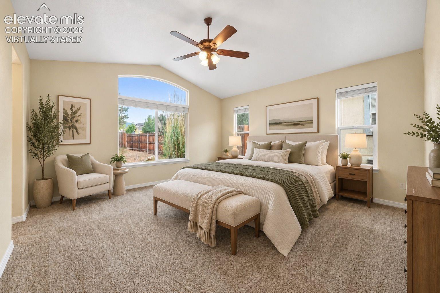 Virtually Staged Primary Bedroom