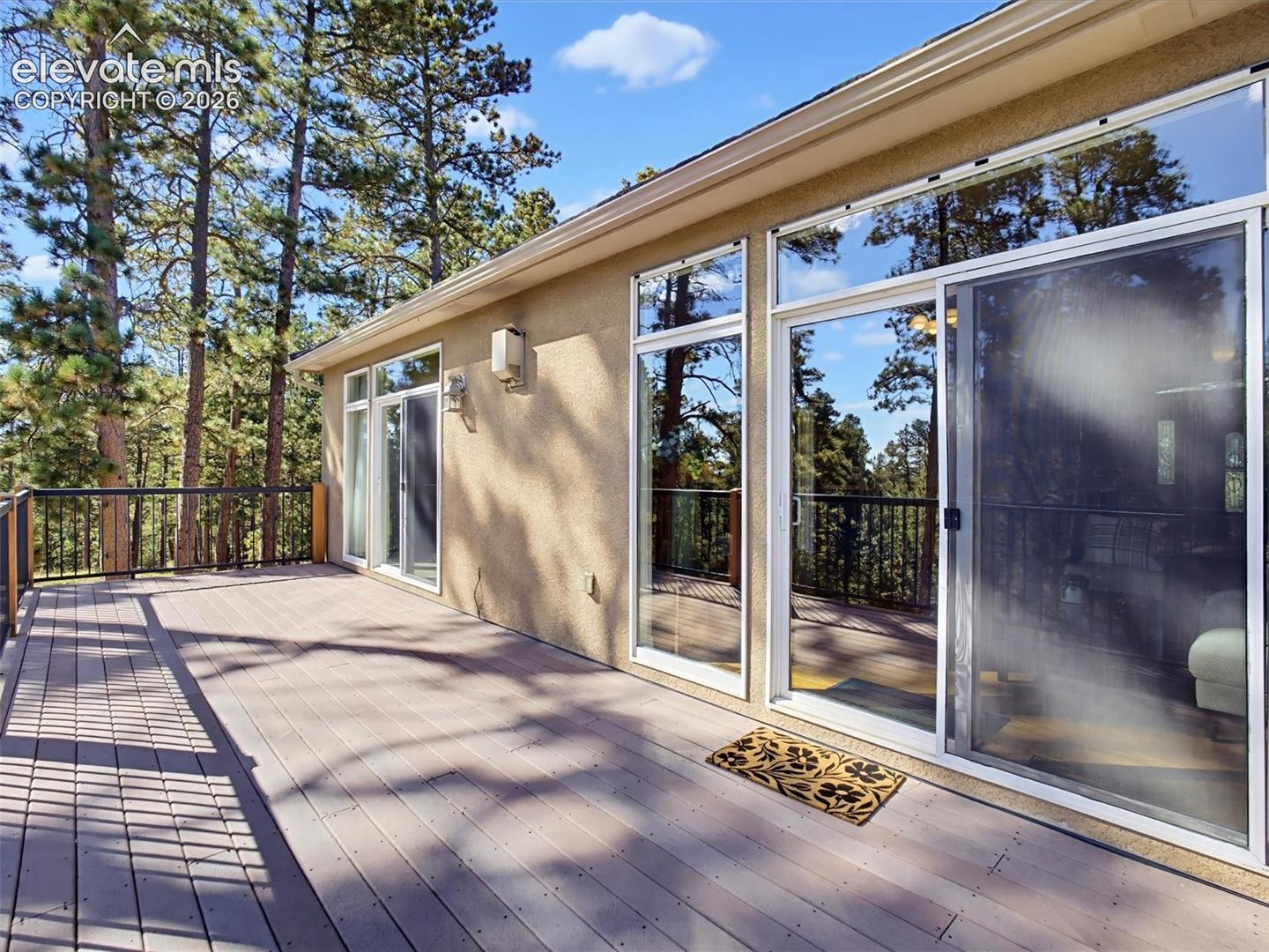Walk out to the deck from the living area