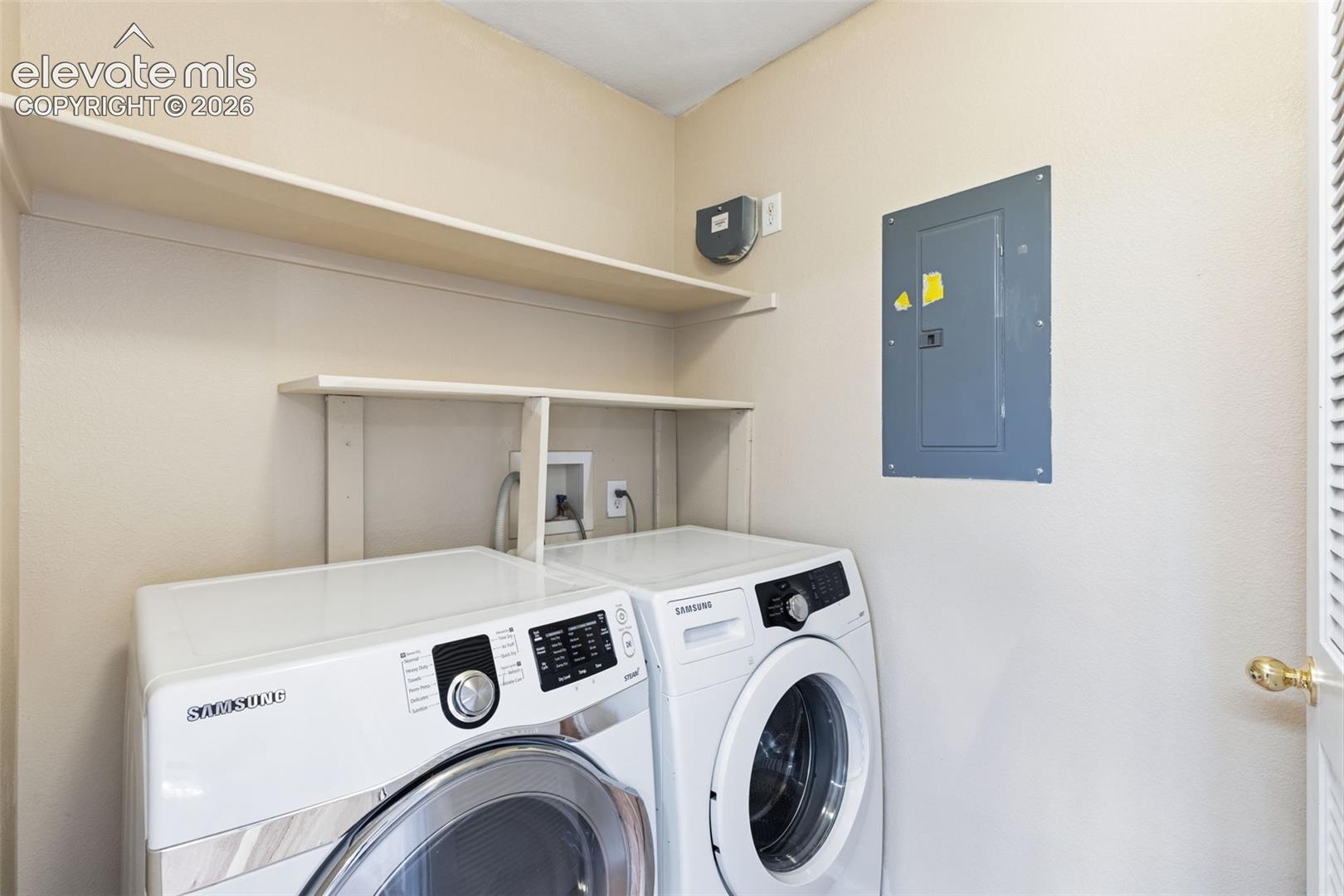 The home has its own laundry space and is already equipped with a Washer and Dryer!