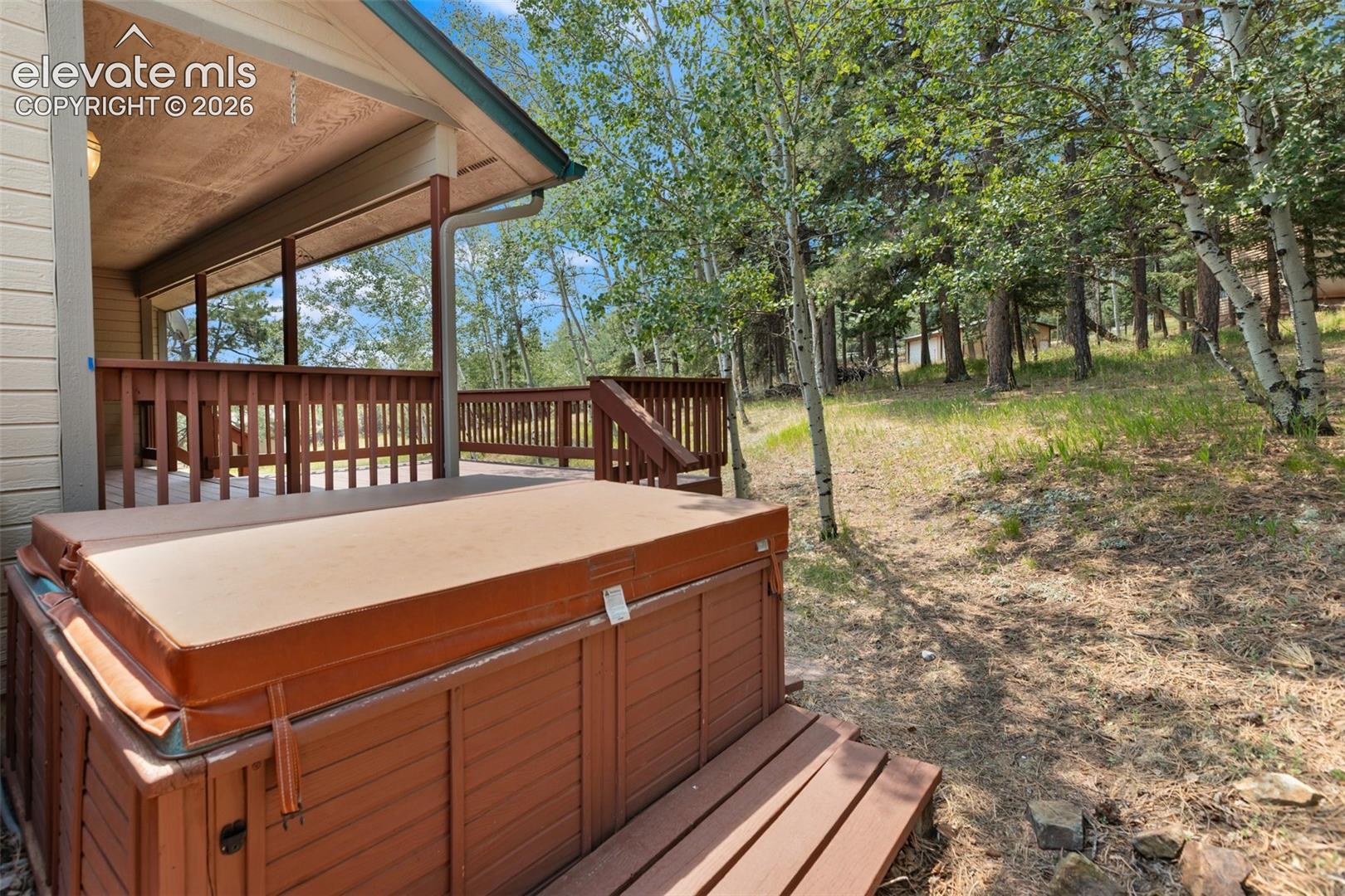 Back Yard and Hot tub