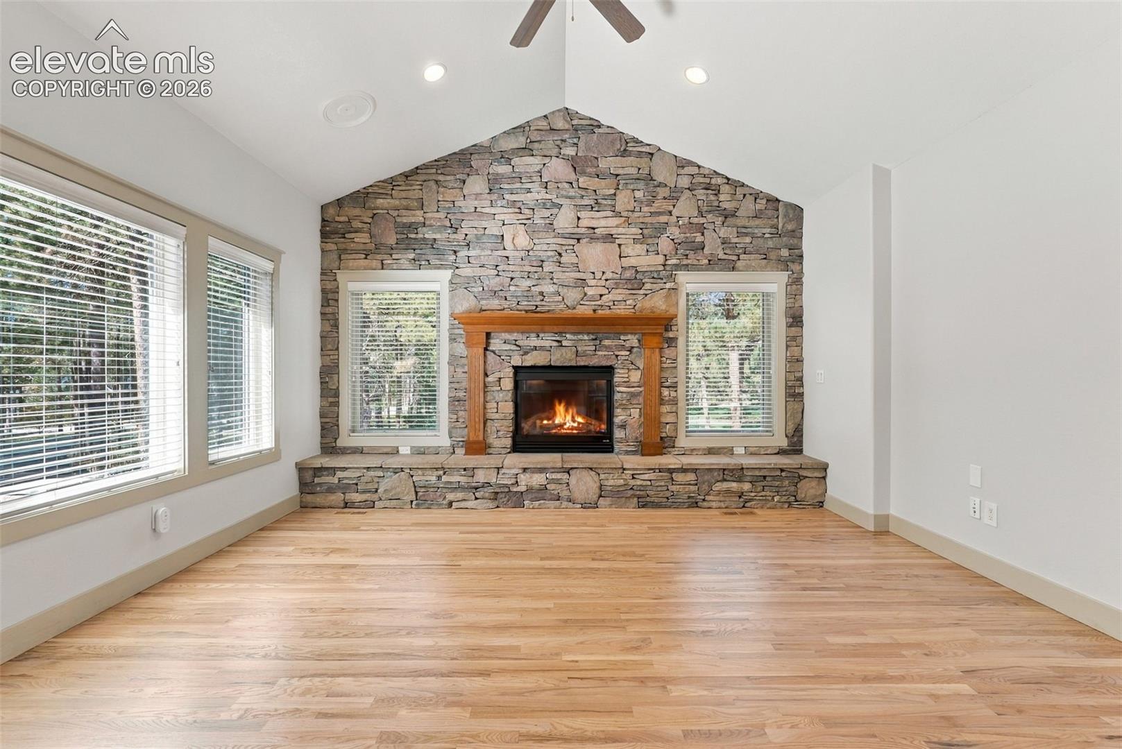 Main level Den/Family room with fireplace and wetbar