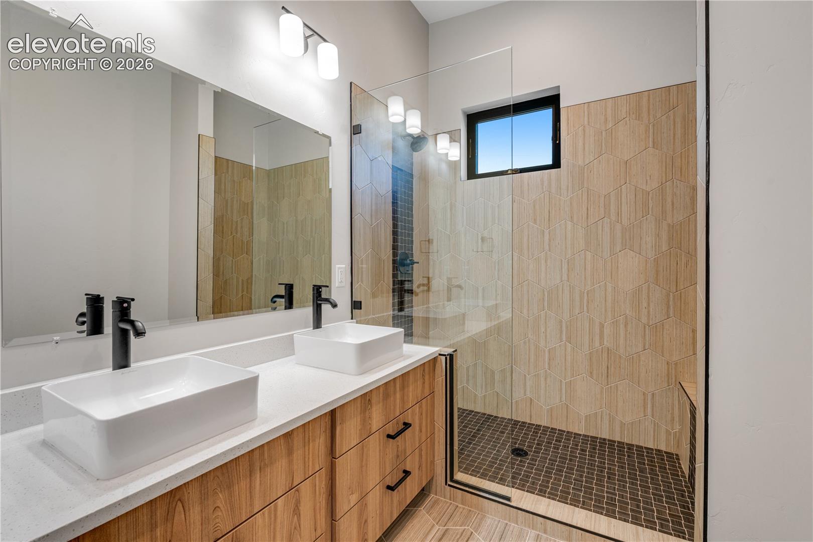 Three Quarter Bathroom with Tile Flooring
