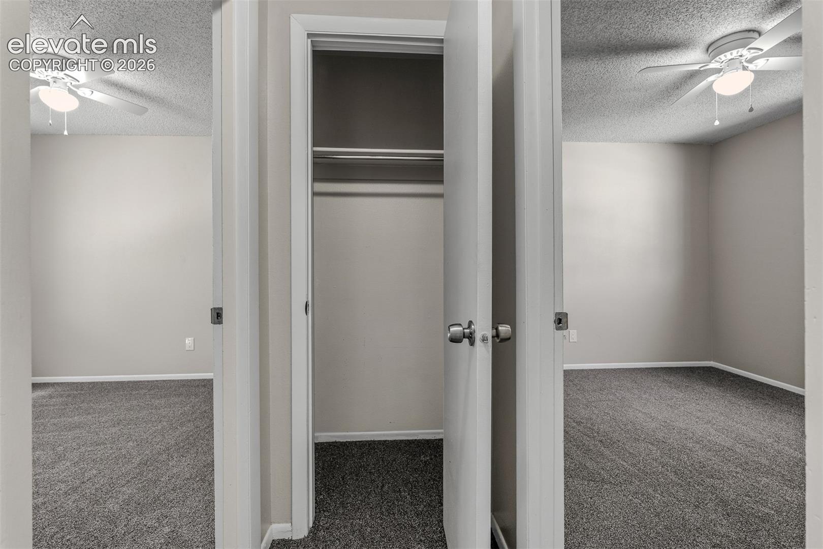 Hall Linen Closet and Looking into Bedroom 2 and 3