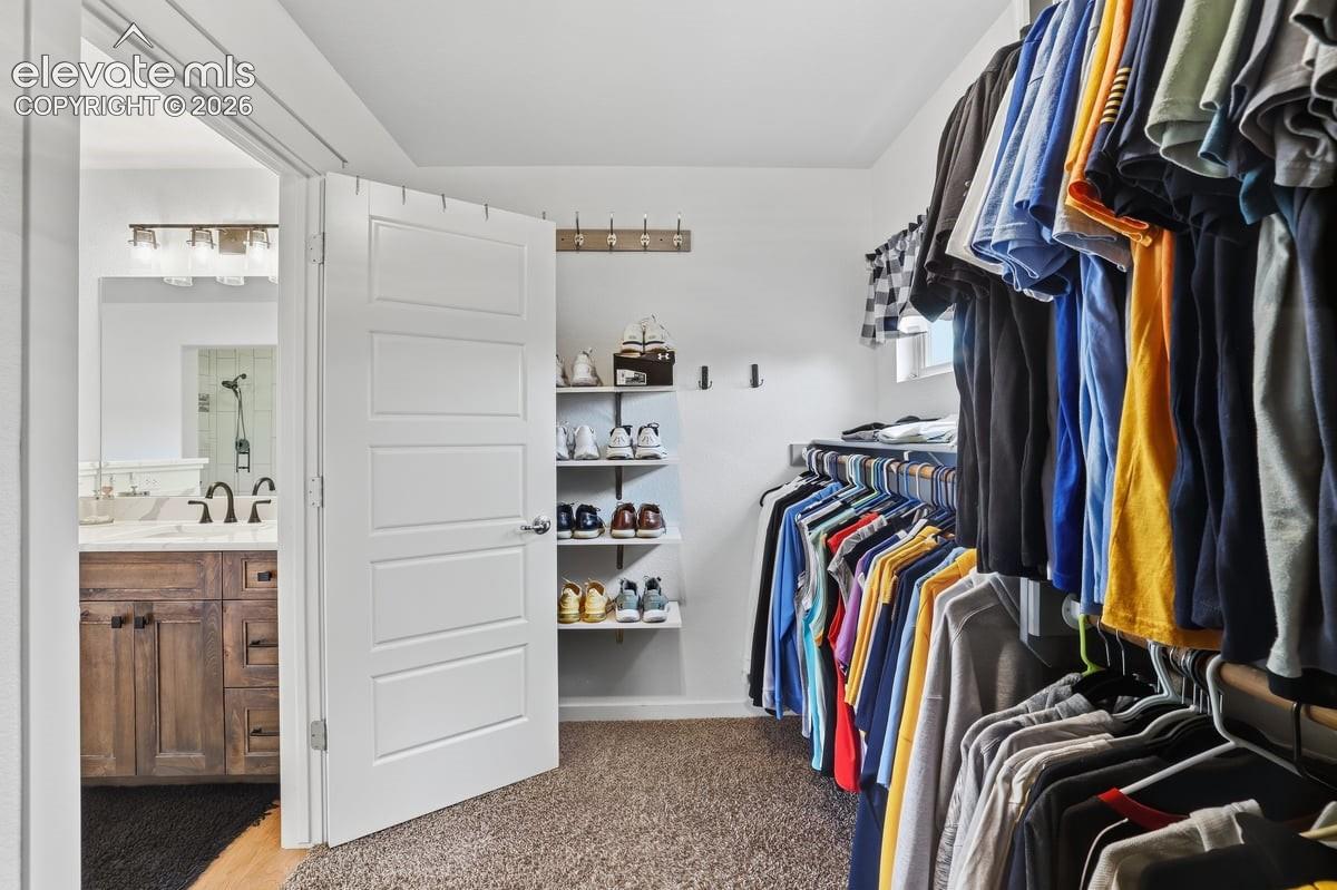 walk-in closet with windows for added light