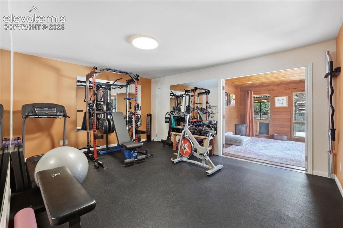 Bedroom used as a gym