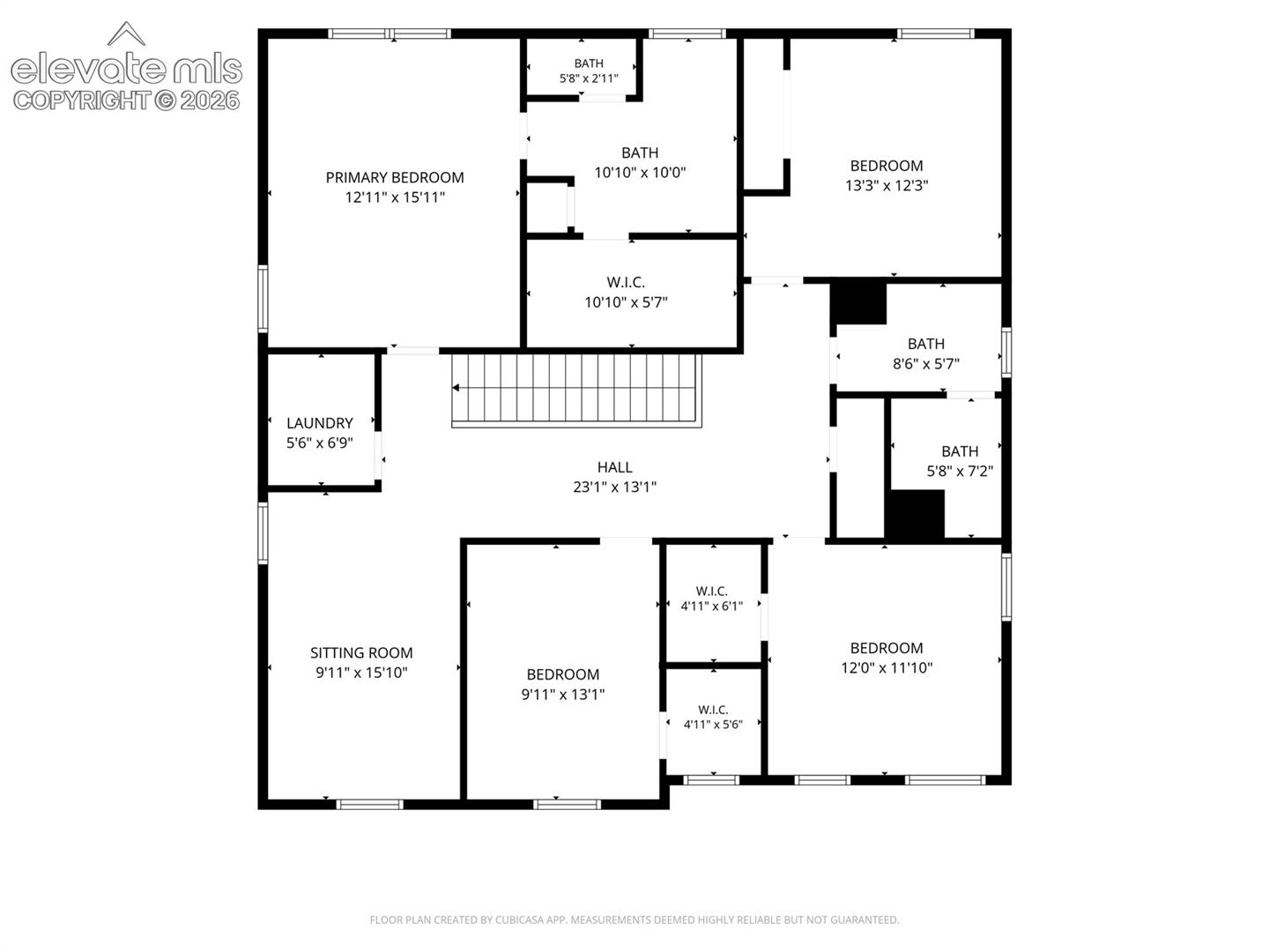 Upper Level Floor Plan.