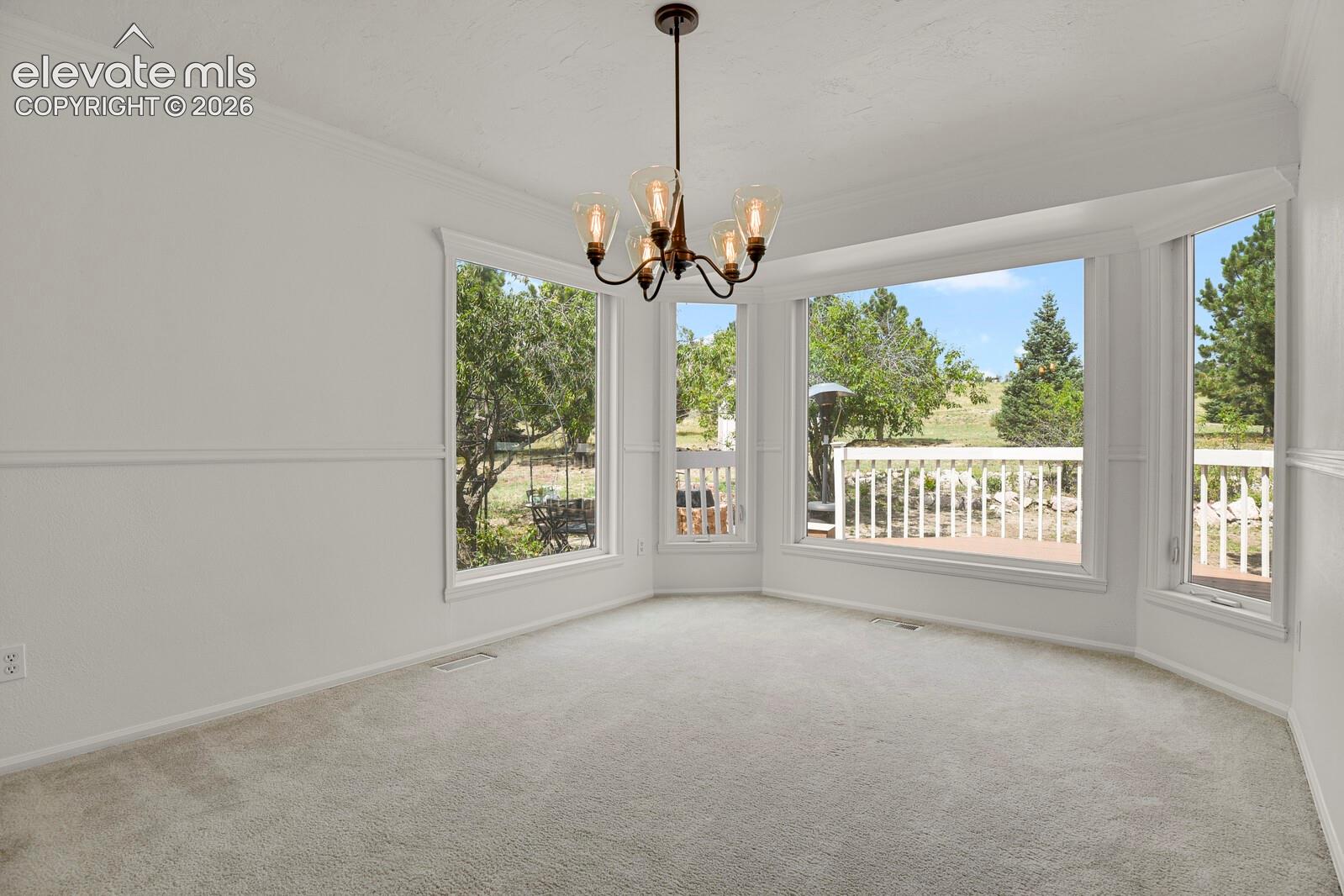 Oversized bay window lets in plenty of natural light