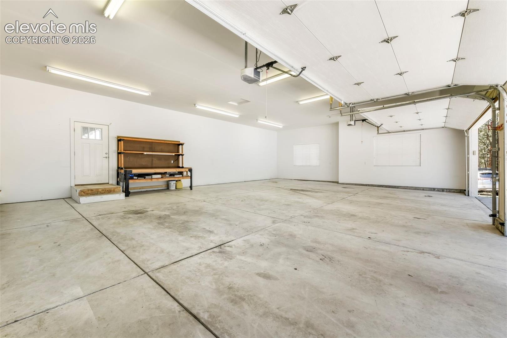Oversized four car garage 