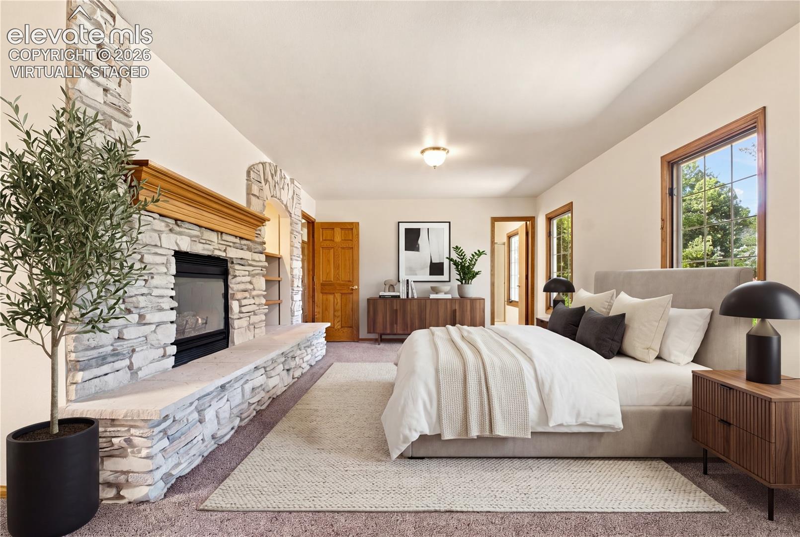 Virtually Staged Primary Bedroom