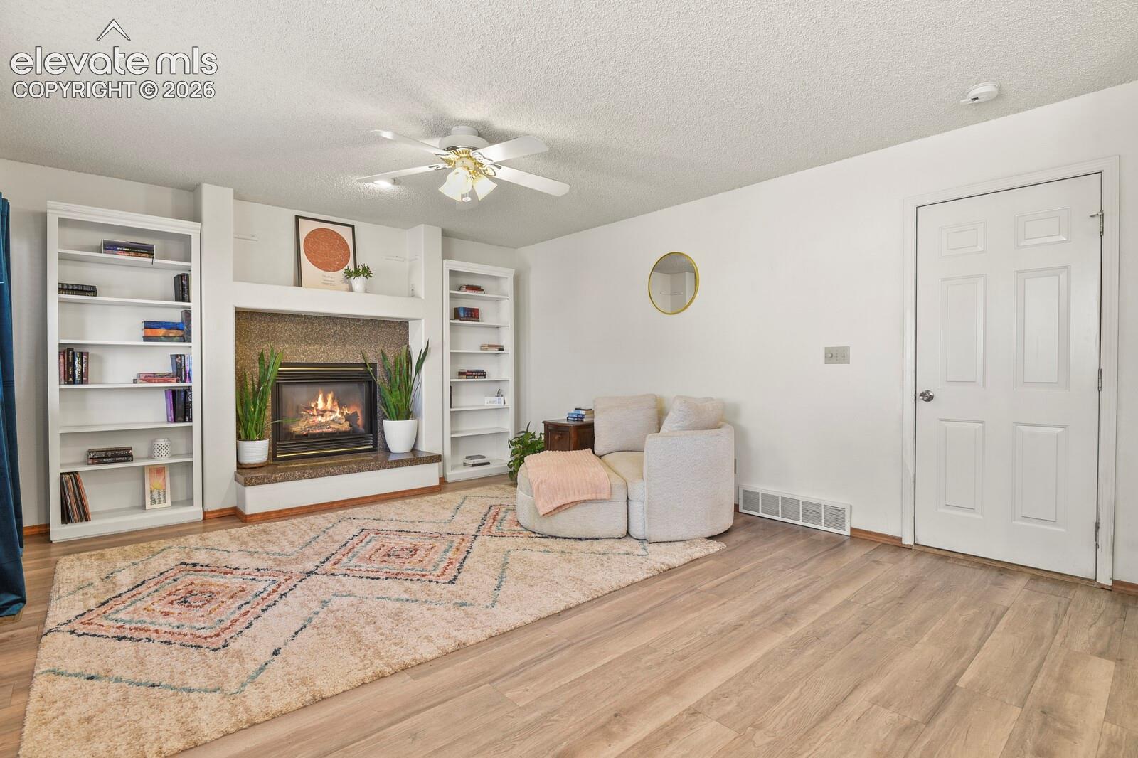 Family room looking towards door to the garage.