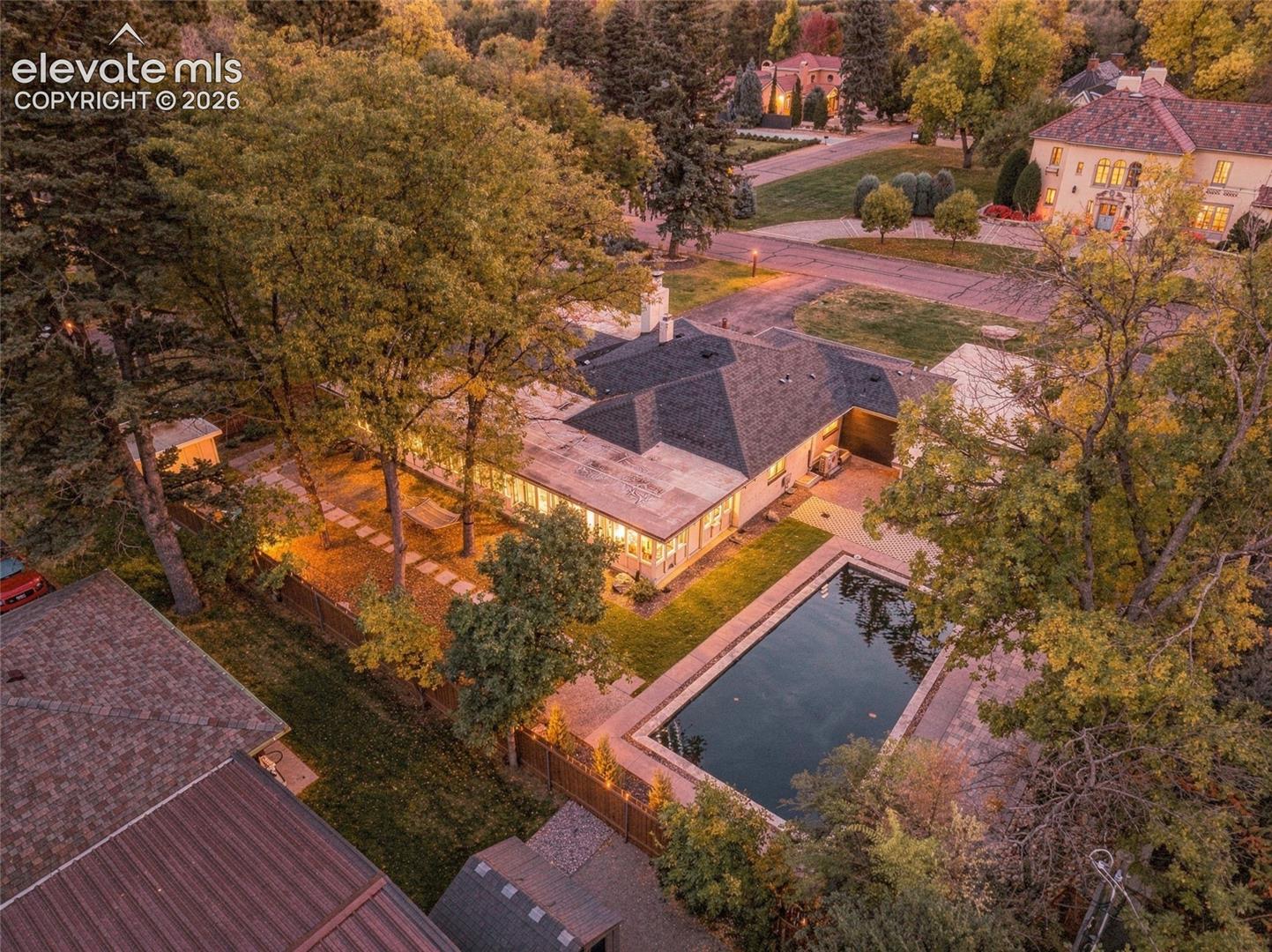 Aerial view of the gorgeous property. 