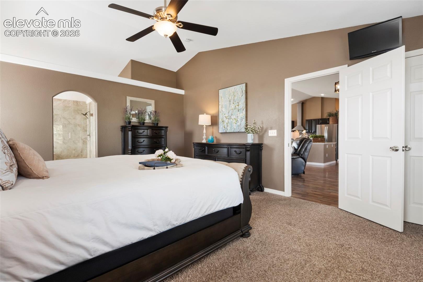 Main Level Primary Bedroom Your Oversized Bedroom Furniture will feel right at home. Additional Linen Closet