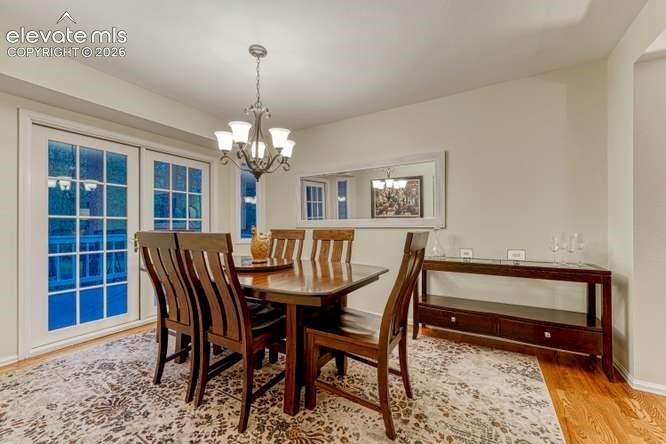 Formal dining room with walk out to expanded deck