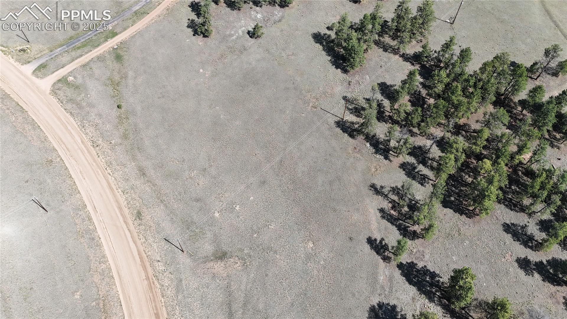 Aerial view of sparsely populated area
