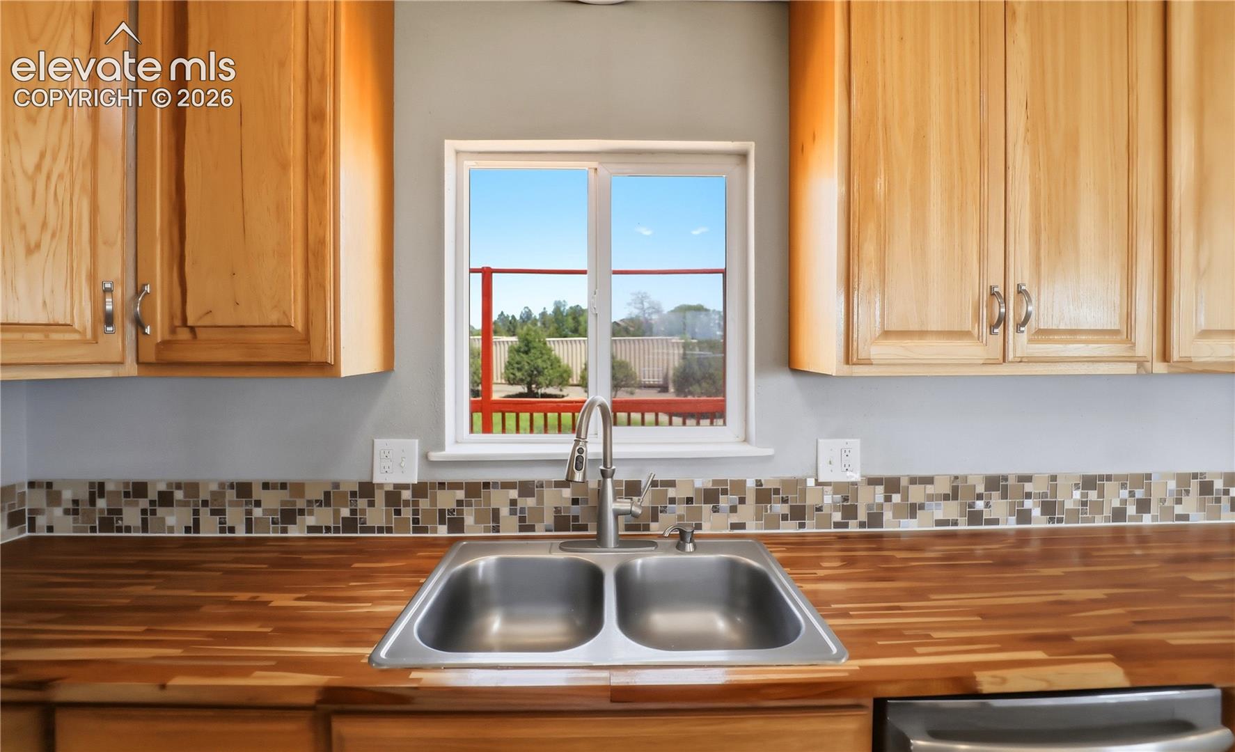 Butcher Block, Open Concept, Vinyl Plank, Mud Space Through Kitchen, Dining Room Sliding Door Off Kitchen