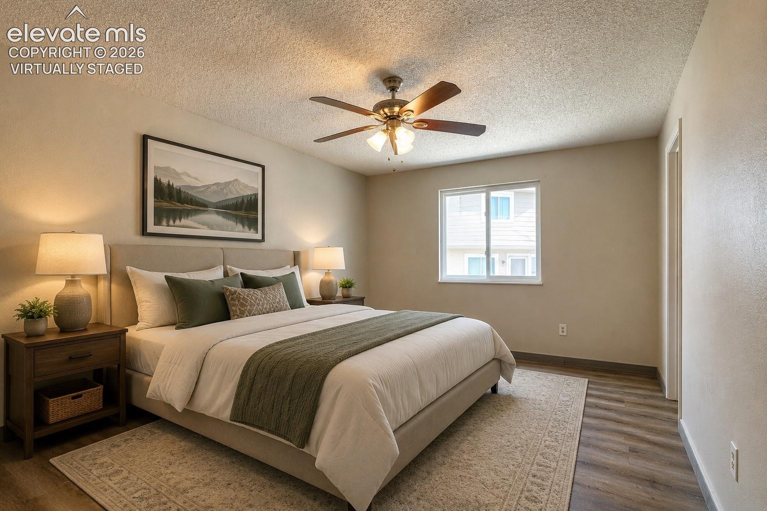 "Virtually staged" owners bedroom