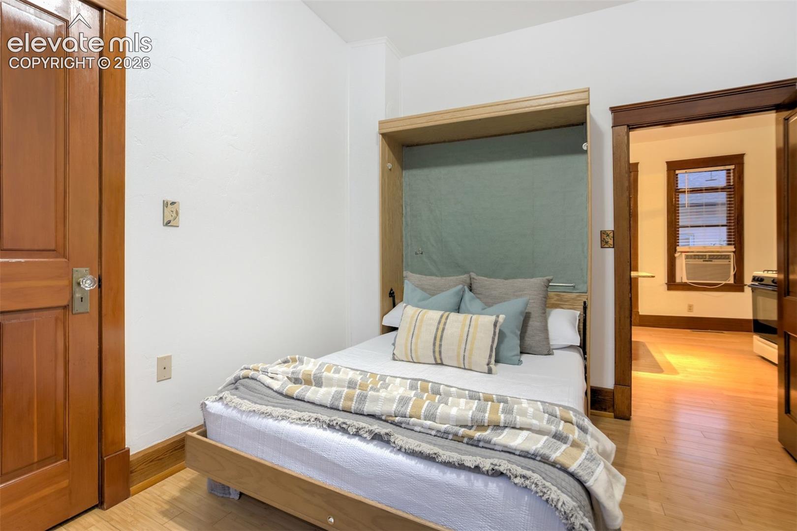 The built in Murphy bed stays!