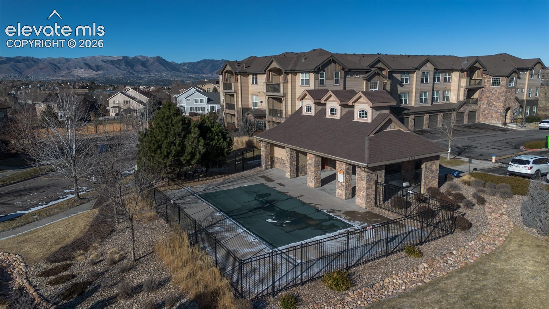 Aerial view of pool
