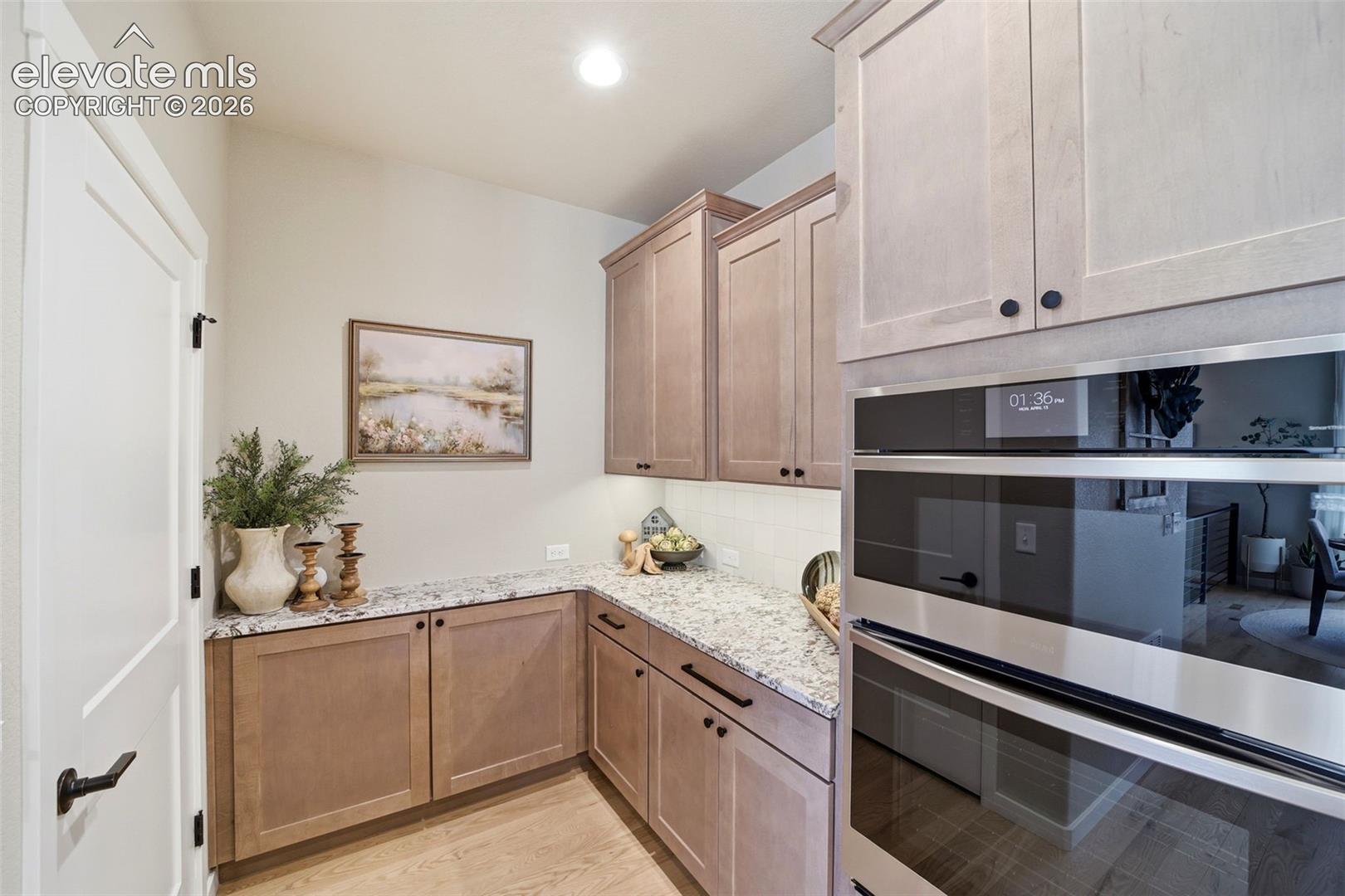 Extended kitchen with pantry. 