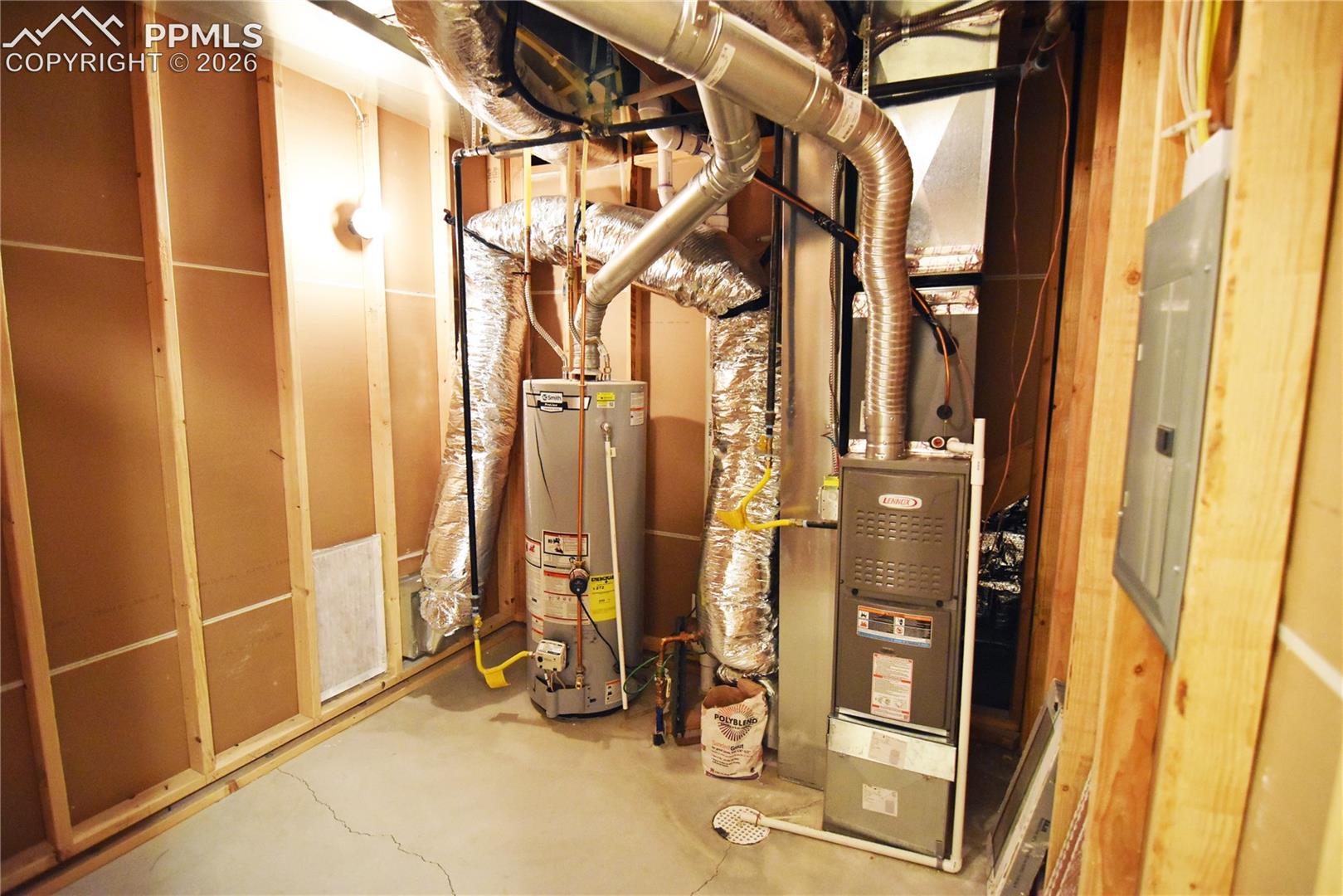 Mechanical room with storage space!