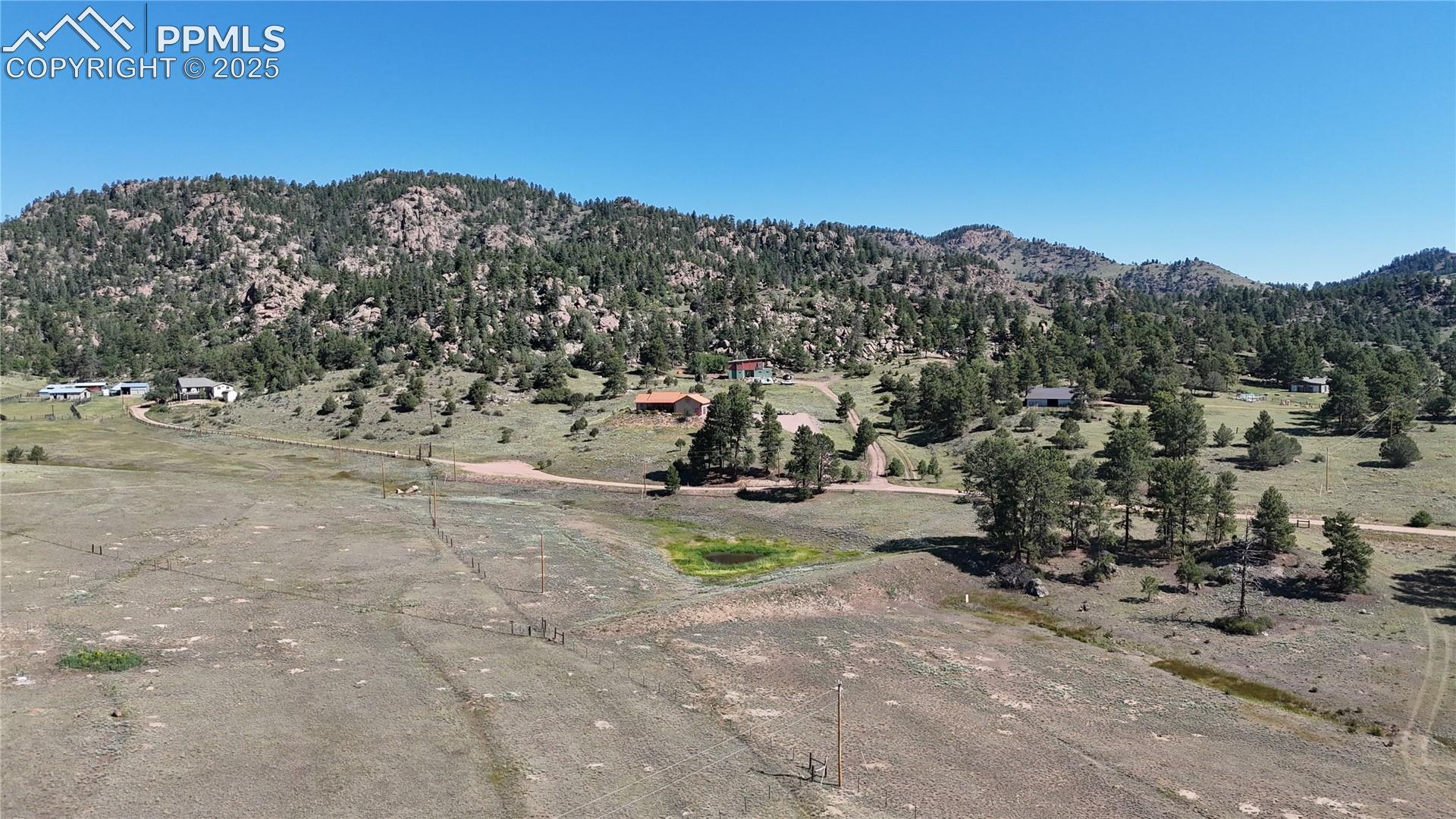 Mountain view with rural landscape