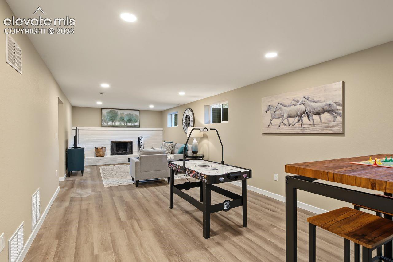 So much space in this lower level rec room!