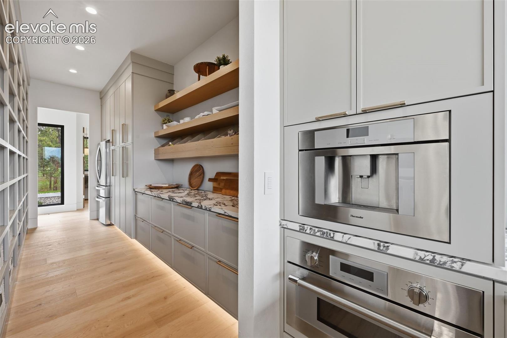 Pantry, built in microwave and espresso maker