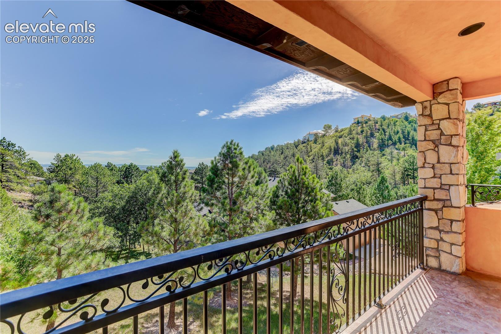 View from upper level loft balcony.