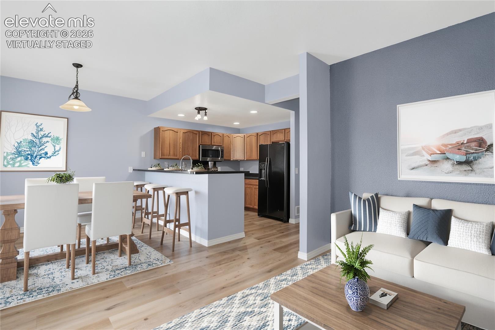 Virtually staged main living area