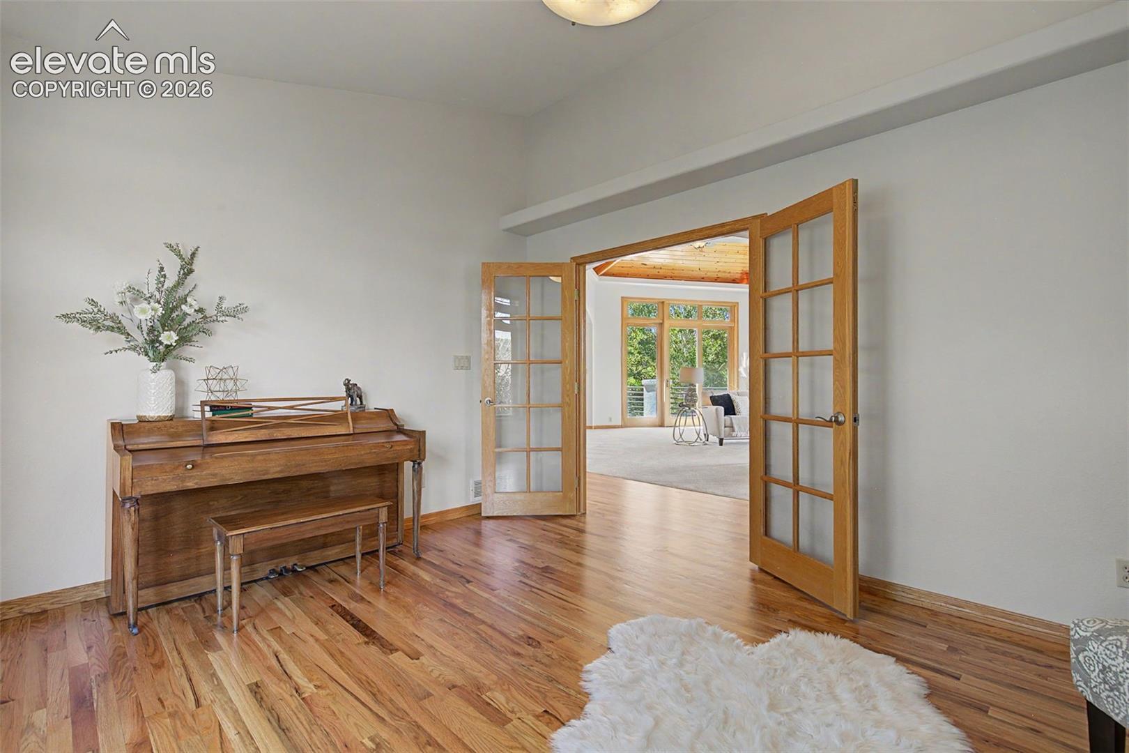 Wood-finish flooring throughout