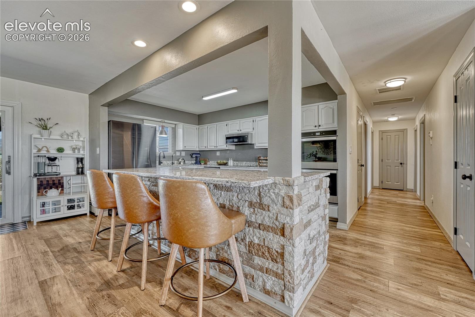 Kitchen island seats three