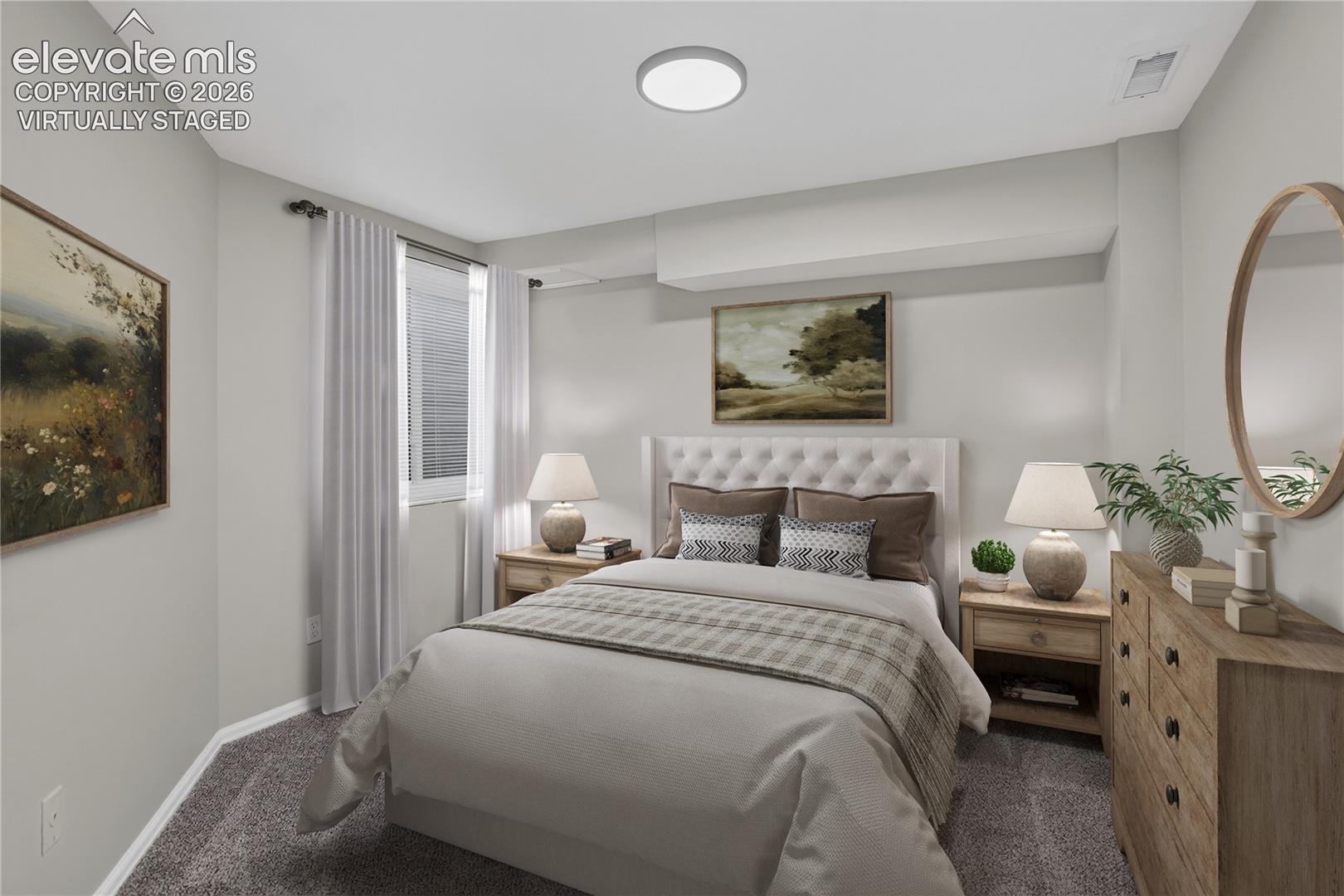 3rd Bedroom - Virtually Staged with Queen Bed