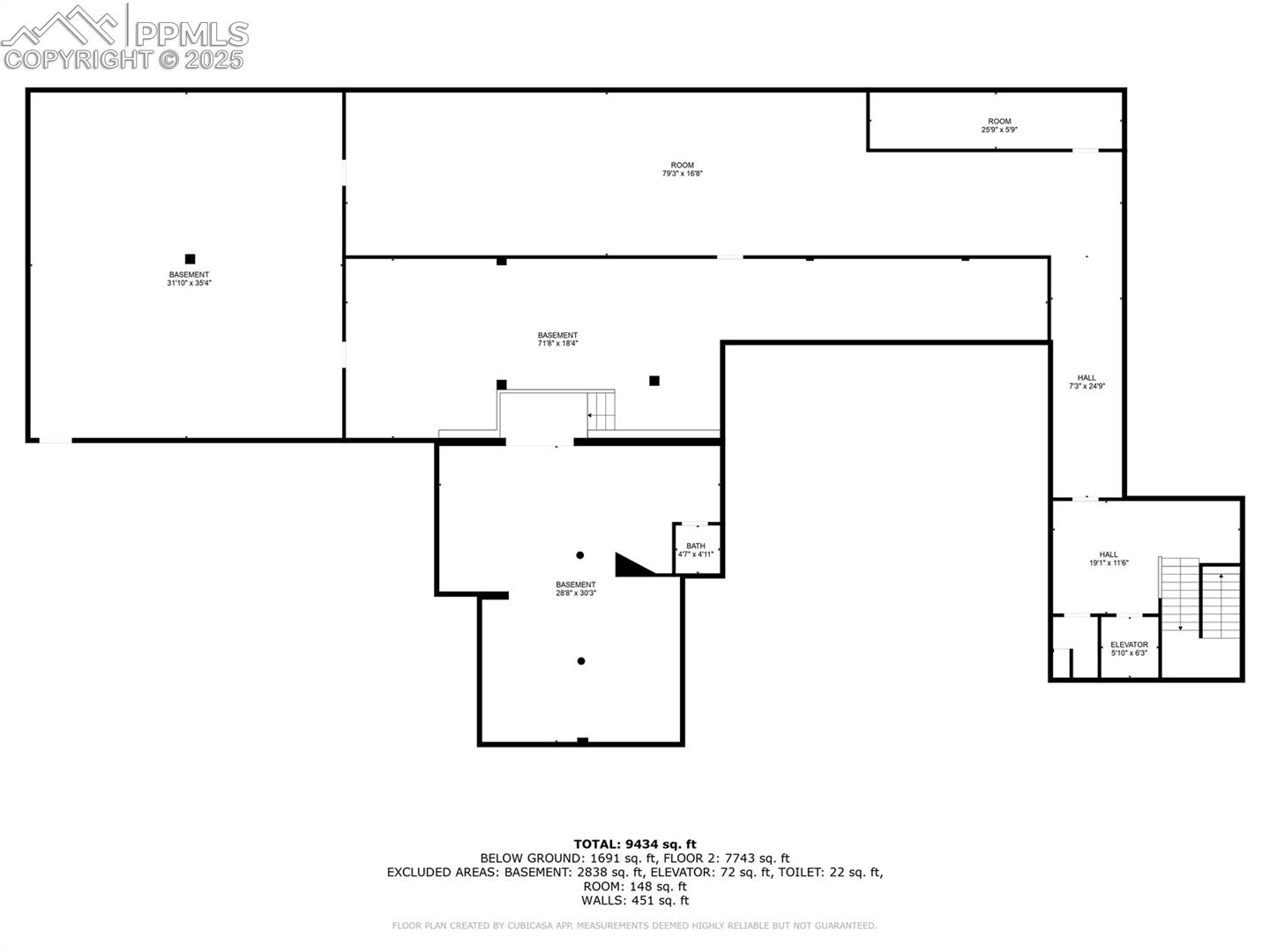 Basement property floor plan