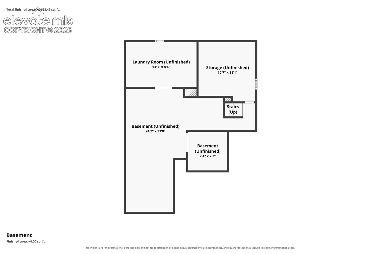 Basement with HVAC and laundry