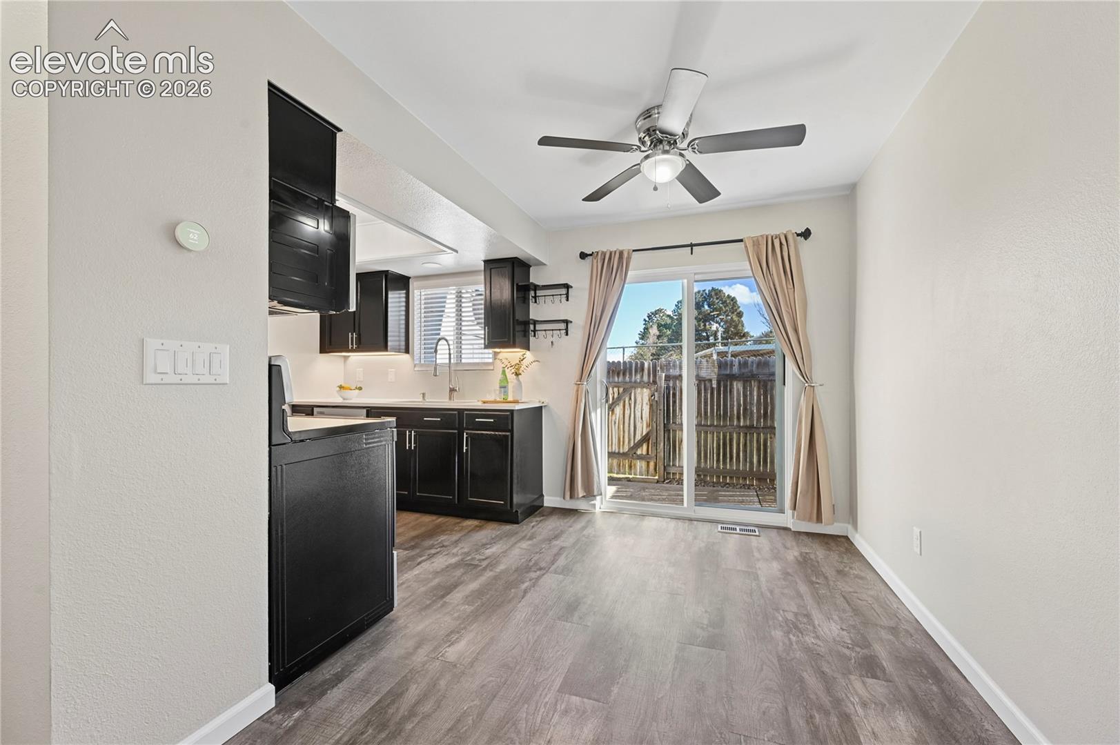 Patio walkout from kitchen and dining area