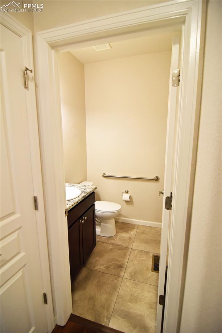 Powder room on main level!