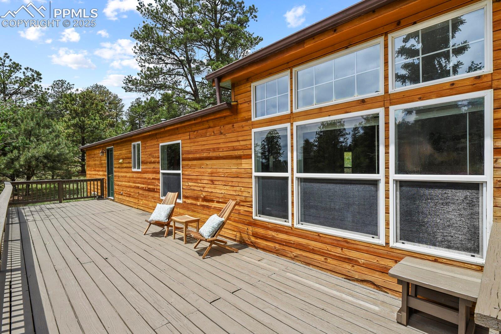 View of wooden deck