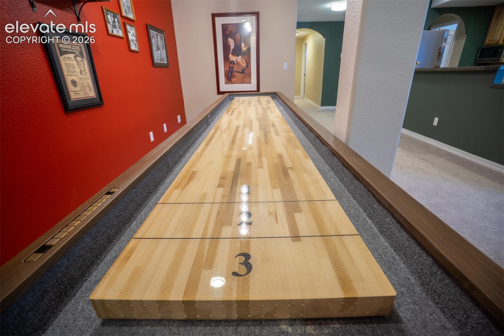 This is the dining area for the basement apartment which is currently being used for a game table