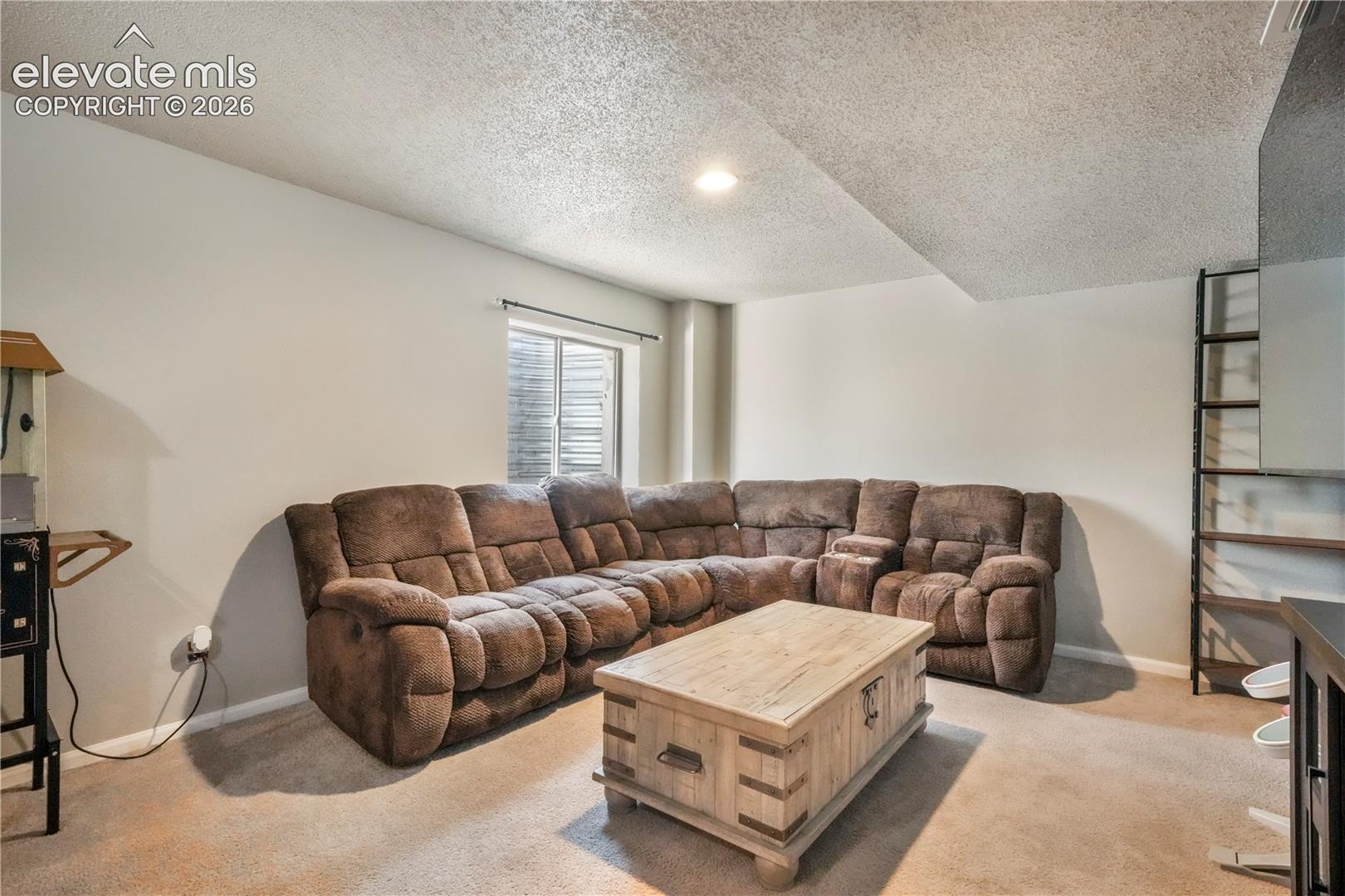 Basement family room with bar area