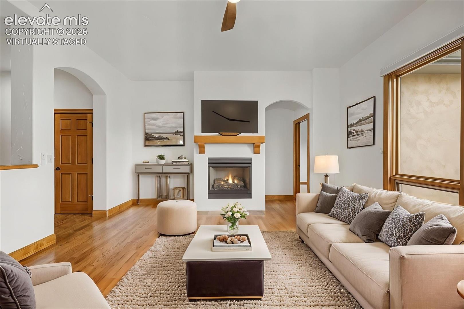 Virtually staged living room