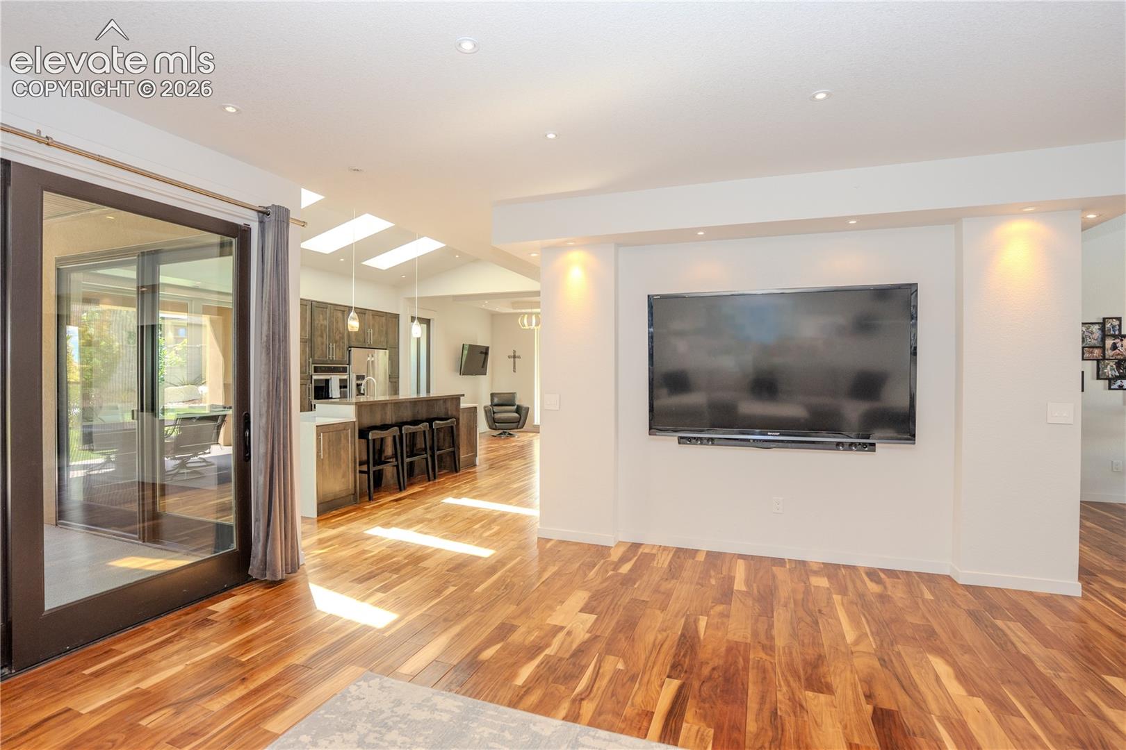 View from the living room into the kitchen